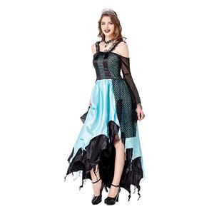 Elegant Gothic Vampire Evil Queen Maxi Dress Adult Cosplay Halloween Costume N20743