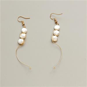 Lovely Pearl Artificial Mermaid Cosplay Handmade Summer Beach Vacation Pendant Earrings J21461