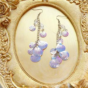 Lovely Seashell Mermaid Artificial Handmade Cosplay Jewelry Summer Pendant Earrings J21462