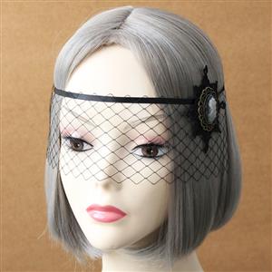 Women's Sexy Fishnet Jewelry Face Mask MS13017