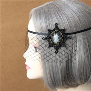 Women's Sexy Fishnet Jewelry Face Mask MS13017