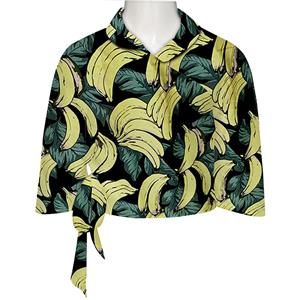 Banana Fashion Cotton Cross Round Neck Women's Blouse N18186