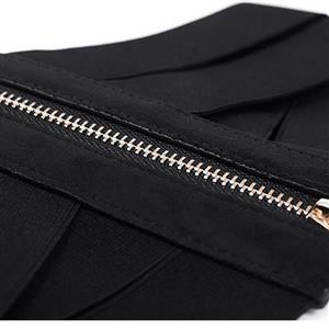 Fashion Black Cross Bandage Front Lace-up Elastic Back Zipper Wide Waist Belt N14806