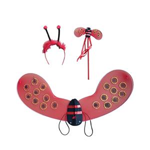 3Pcs Lovely Child Hello Kitty Ladybug Costume Accessories Headpiece Wand And Wings N21202