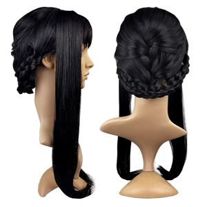Fashion Black Wig, Black Long Wig, Sexy Masquerade Wig, Fashion Party Wig, Anime Cosplay Party Wigs, 60cm Costume Wigs, #MS21994