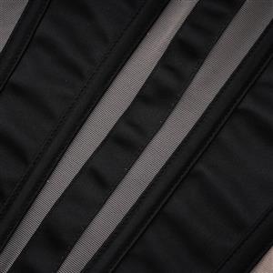 Black/Apricot Strapless Corset Bodysuit with Adjustable Back Lace-Up, Tummy Control Shapewear for Women N23869