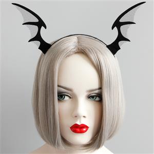 Evil Black Bat Wings Hairband J12914