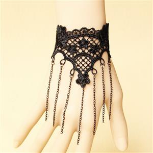 Retro Black Gothic Lace Wristband Bracelet J17770