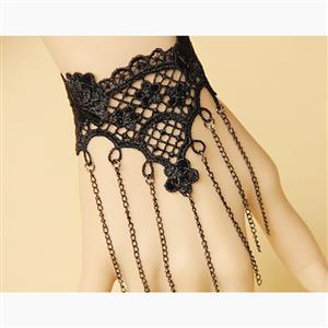 Retro Black Gothic Lace Wristband Bracelet J17770