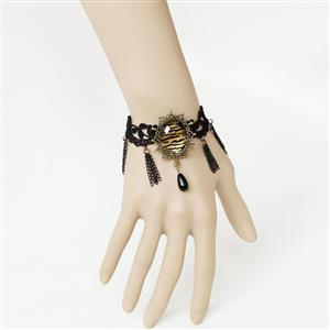 Retro Black Gothic Lace Wristband Bracelet J17800