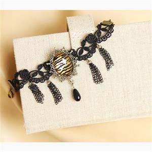 Retro Black Gothic Lace Wristband Bracelet J17800