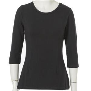 Sexy Plain Round Neck Half Sleeve Casual Shirt N11865