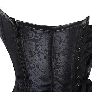 Steampunk Gothic Black Halterneck Strapless Steel Boned Rivet Outerwear Corset N20888