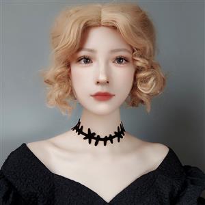 thorn necklace, gothic choker, Halloween costume jewelry, witch necklace, vampire choker, masquerade necklace, women's gothic jewelry, black thorn choker, costume accessory, role play necklace, punk gothic necklace, party neckpiece, cosplay jewelry, dark elegance choker, statement necklace #J23981