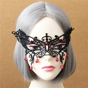 Halloween Masks, Costume Ball Masks, Black Lace Mask, Masquerade Party Mask, #MS12986