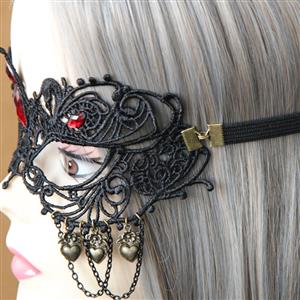 Princess Black Lace Flower Gems Masquerade Party Eyes Mask MS12987