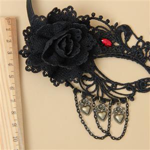 Princess Black Lace Flower Gems Masquerade Party Eyes Mask MS12987