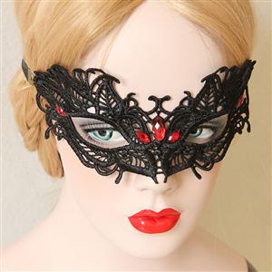 Halloween Masks, Costume Ball Masks, Black Lace Mask, Masquerade Party Mask, #MS12988