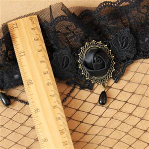 Deluxe Vintage Black Lace Crown Fishnet Half Mask MS12937