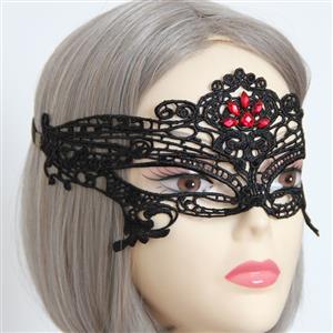 Medieval Black Lace gems Half Mask MS12931