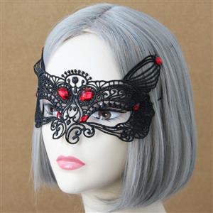 Charming Black Lace gems 1/3 Mask MS12978