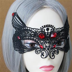 Charming Black Lace gems 1/3 Mask MS12978
