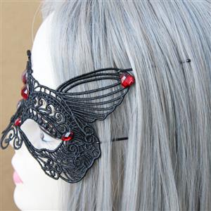 Charming Black Lace gems 1/3 Mask MS12978