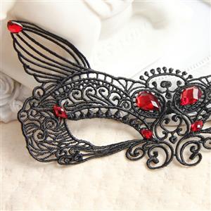 Charming Black Lace gems 1/3 Mask MS12978