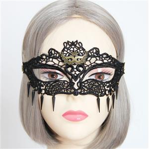 Medieval Black Lace Half Mask MS12930