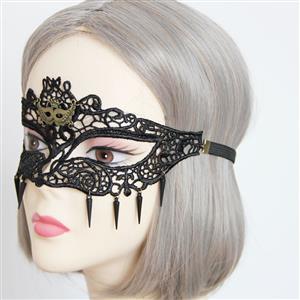 Medieval Black Lace Half Mask MS12930