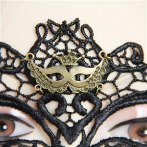 Medieval Black Lace Half Mask MS12930