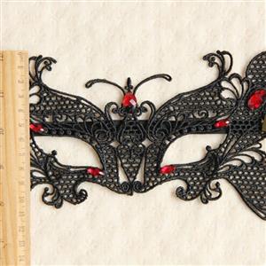 Black Lace  with gems 1/3 Mask MS12976