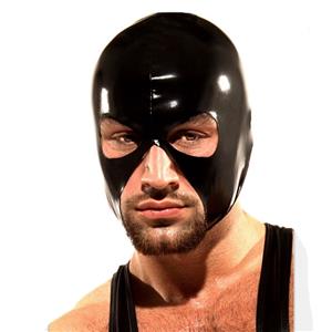 Halloween Party Masks, Black Latex Headgear, Sexy Latex S&M Bondage Men's Clubwear, Latex Bondage & Discipline Men's, Sadism & Masochism Men's, Clubwear Party Hood Head Mask, Black Cosplay Hood Head Mask, #MS20102