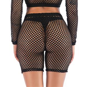 Sexy Sheer Black Mesh  Shorts Nightclothes Lingerie N19013