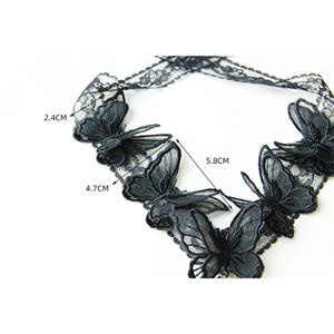 Black Queen Pendant Lace Butterfly Hairband J19188