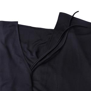Women's Sexy Black Sleeveless Split Pleated Bodycon Midi Tank Dress N17971