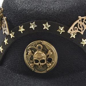 Steampunk Lolita Stars Bat Skull Head Halloween Costume Top Hat J22873