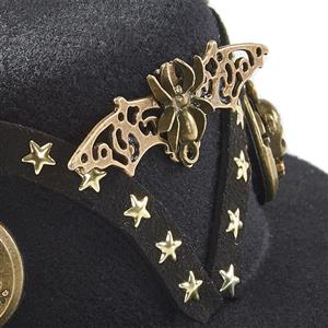 Steampunk Lolita Stars Bat Skull Head Halloween Costume Top Hat J22873