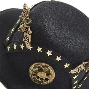 Steampunk Lolita Stars Bat Skull Head Halloween Costume Top Hat J22873