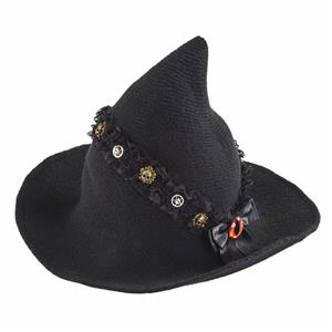 Black Lace Steampunk Wizard Gear Skull Hand Halloween Costume Top Hat J22797