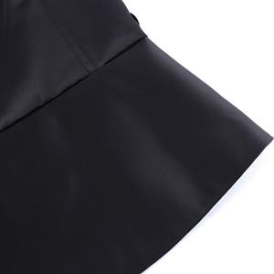 Black Strapless Corset with Back Lace-Up and Ruffle Hem N23843