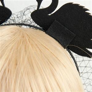 Black Swan Fishnet Mask Masquerade Hair Clasp J12808