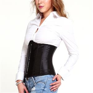 Women's Sexy Black Stain Plastic Boned Underbust Waist Cincher Corset N21113