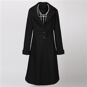 Women's Noble Woolen Long Trench Coat N11869