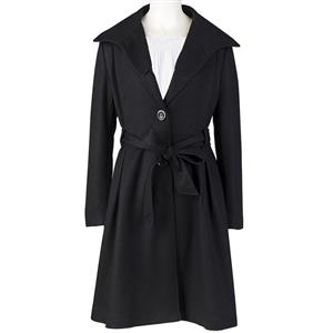 Women's Elegant Woolen Long Trench Coat N12178