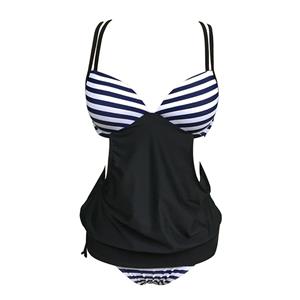 Black&White Stripe Halter Bikini Set BK12305