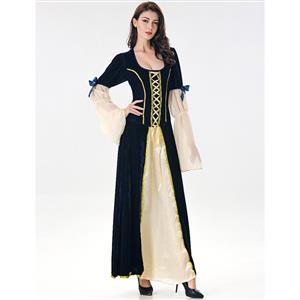 Dark-Blue Maiden Faire Medieval Ladies Cosplay Costumes N17077