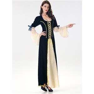 Dark-Blue Maiden Faire Medieval Ladies Cosplay Costumes N17077