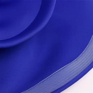 Women's Sexy Blue Round Neck Flare Sleeve Bodycon Fishtail Dress N15641