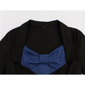Elegant Vintage Bowknot Patchwork Dress N11941